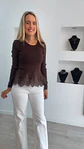 Camisola de Malha com Detalhes em Renda - TU - Thumbnail 6
