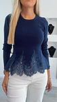 Camisola de Malha com Detalhes em Renda - TU - Thumbnail 4