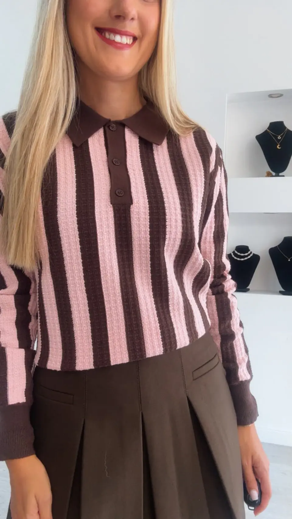 Camisola em Malha com Riscas - TU 4