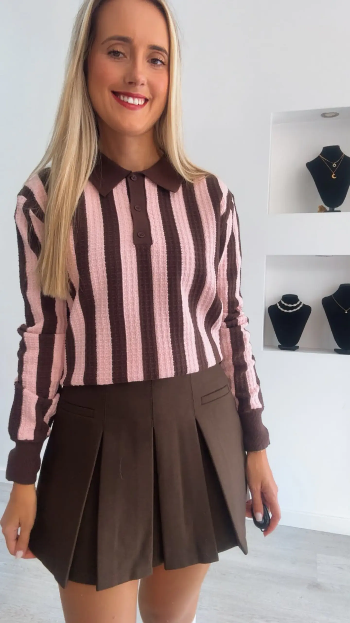 Camisola em Malha com Riscas - TU 2