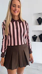 Camisola em Malha com Riscas - TU - Thumbnail 2