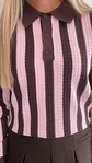 Camisola em Malha com Riscas - TU - Thumbnail 5