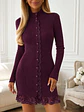 Vestido em Malha com Detalhe de Botões e Renda - TU - Vorschaubild 5