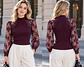 Camisola em Malha com Mangas em Renda - TU - Thumbnail 10