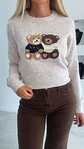 Camisola em Malha com Dois Ursos - TU - Thumbnail 11