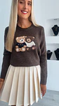 Camisola em Malha com Dois Ursos - TU - Thumbnail 7