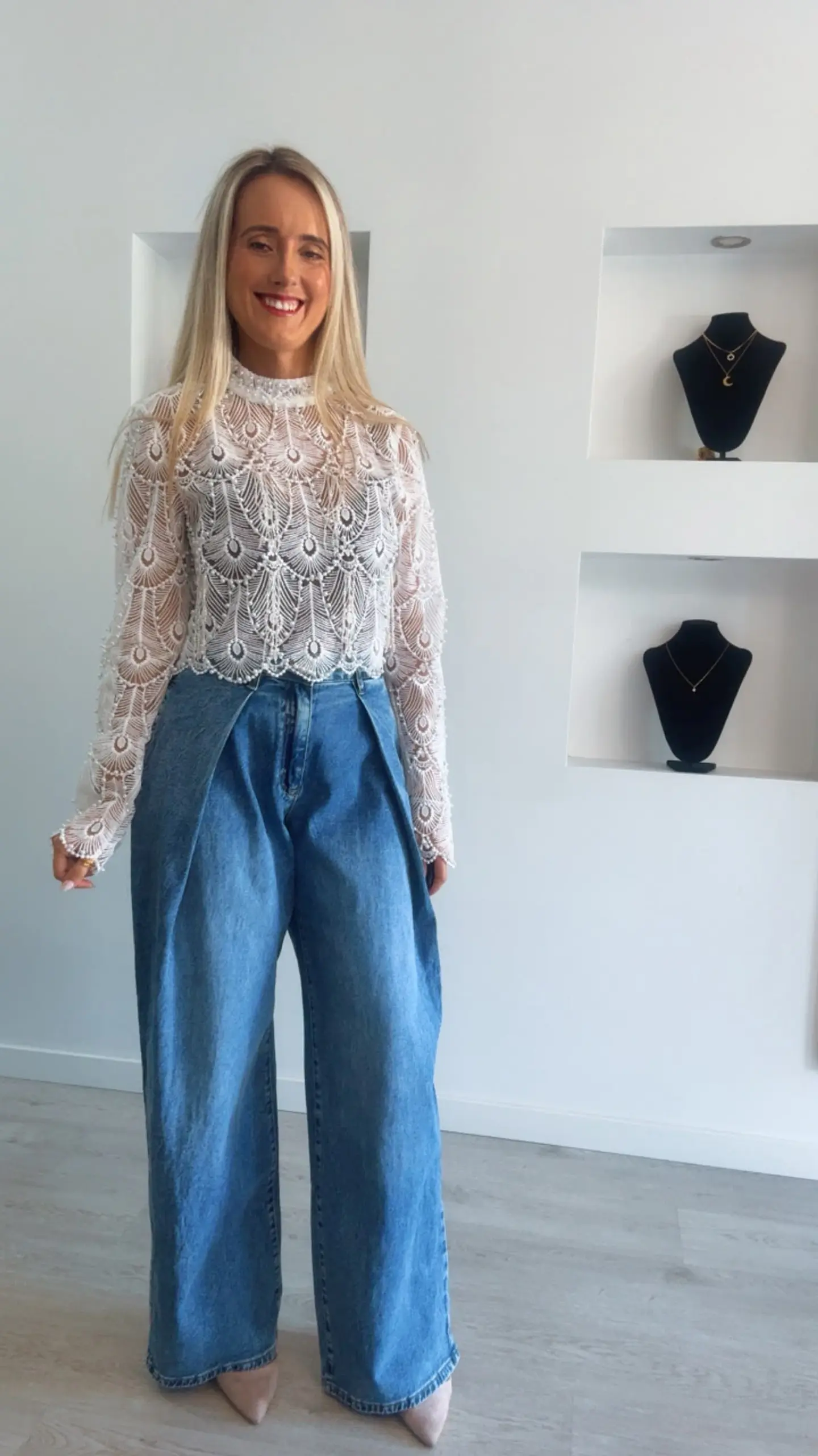 Blusa de Manga Comprida com Pérolas - TU 1