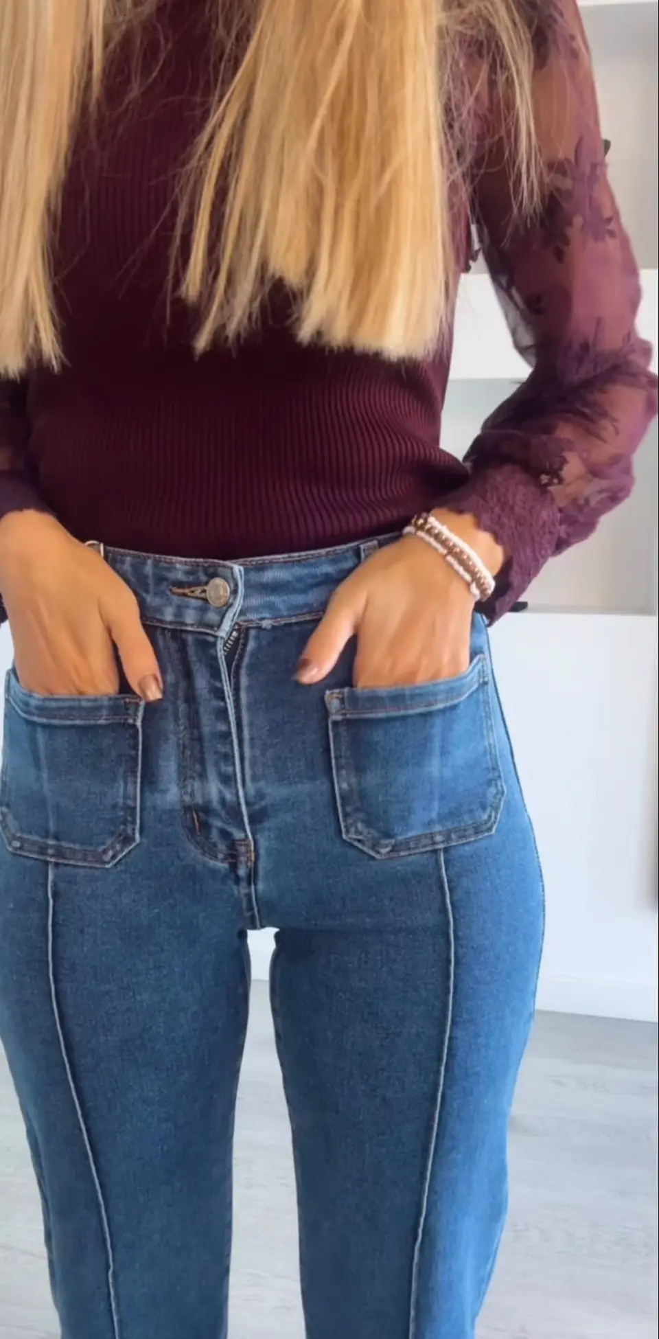 Calças Modeladoras com Cinta Redutora Push-Up e Bolsos 7