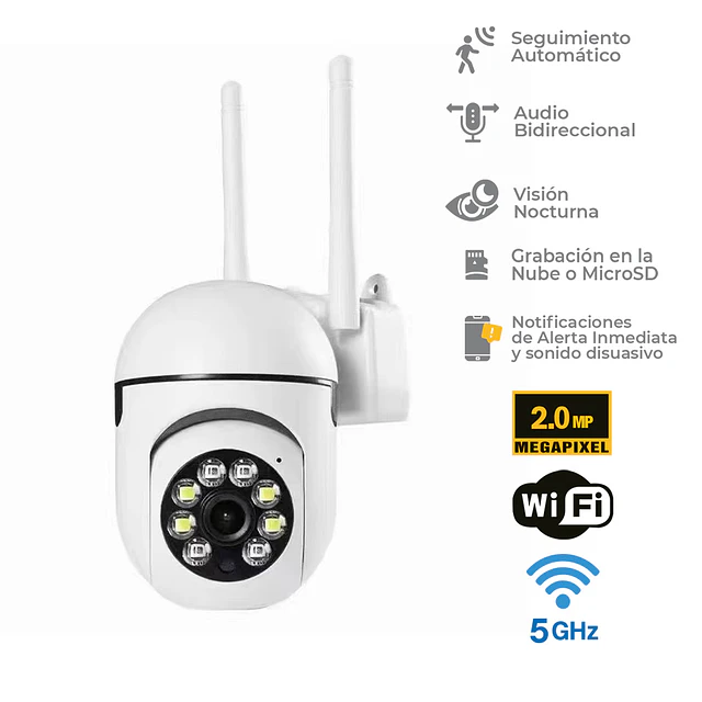 Cámara Seguridad Exterior WIFI 2MP