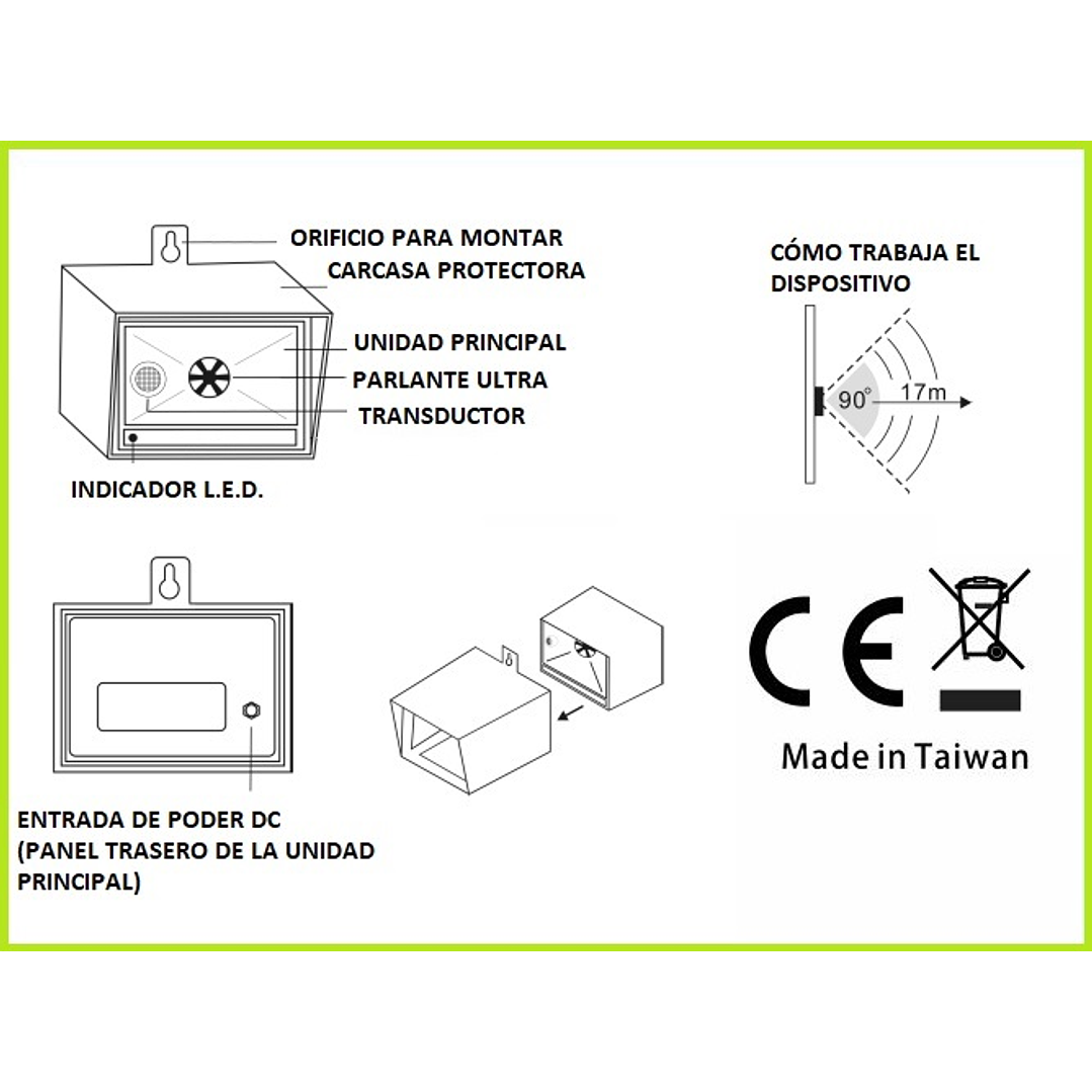  ULTRA-DUET Repelente Palomas-Roedores-Murciélagos-Gatos hecho en Taiwán 3