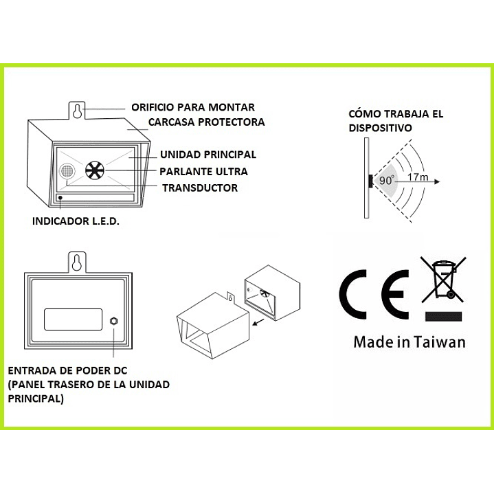  ULTRA-DUET Repelente Palomas-Roedores-Murciélagos-Gatos hecho en Taiwán 3