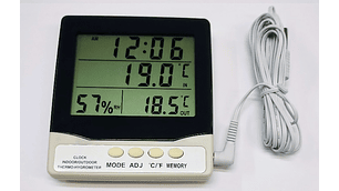 Termo-higrómetro ambiental digital Interior Exterior T3C
