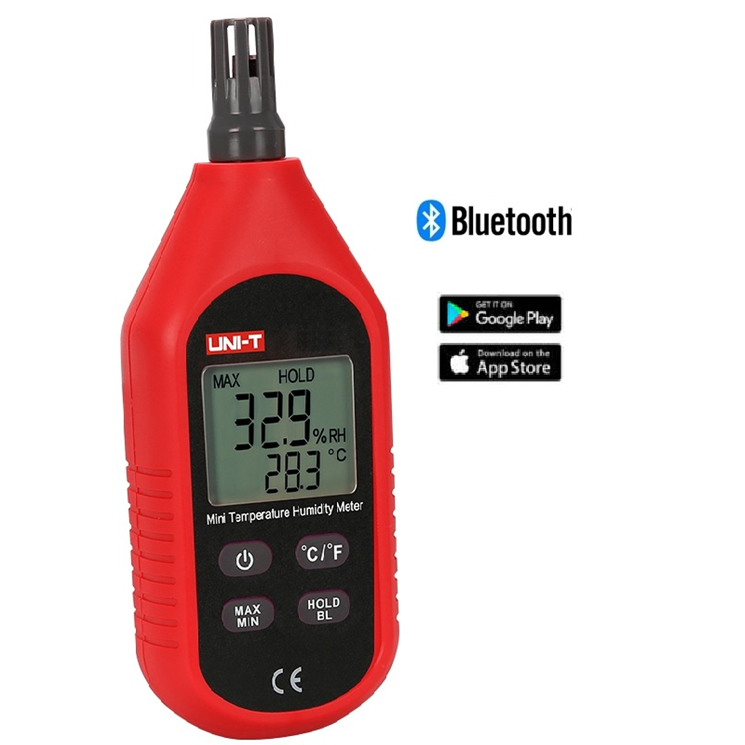 Medidor  humedad y T° ambiental digital - Registro BT a smartphone cod 333 BT 1