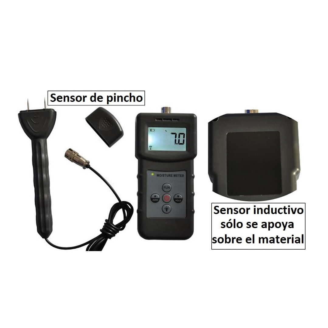 Medidor humedad 2 en 1 multi-material  Inductivo y Pincho digital cod 360 1