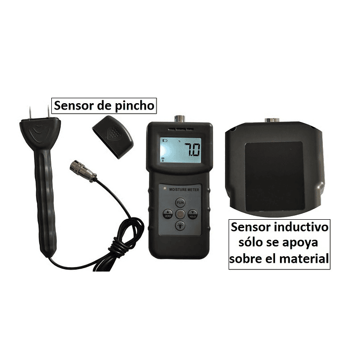 Medidor humedad 2 en 1 multi-material  Inductivo y Pincho digital cod 360 1