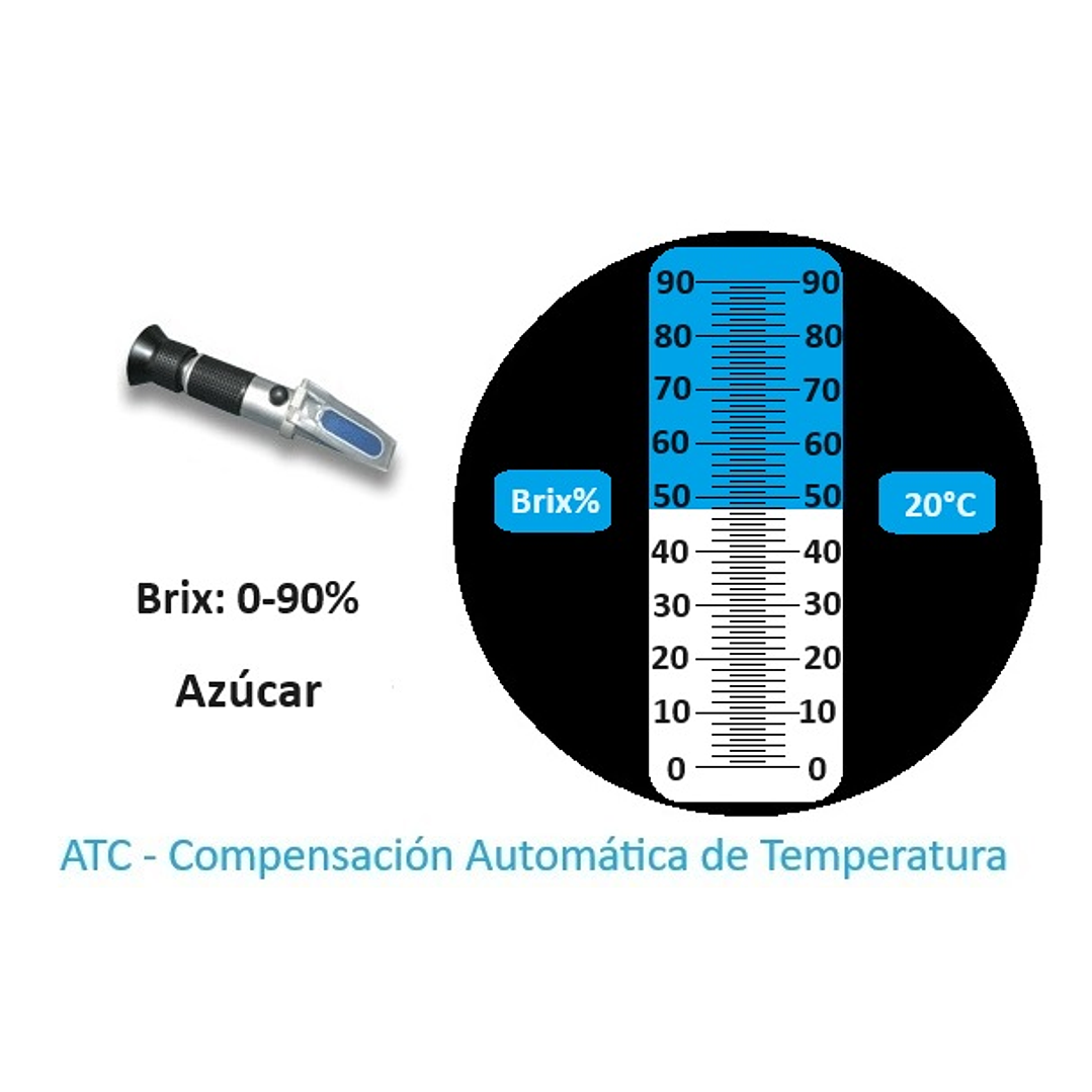 Refractómetro Azúcar Brix: 0-90% con ATC - cod B-90 ATC 1