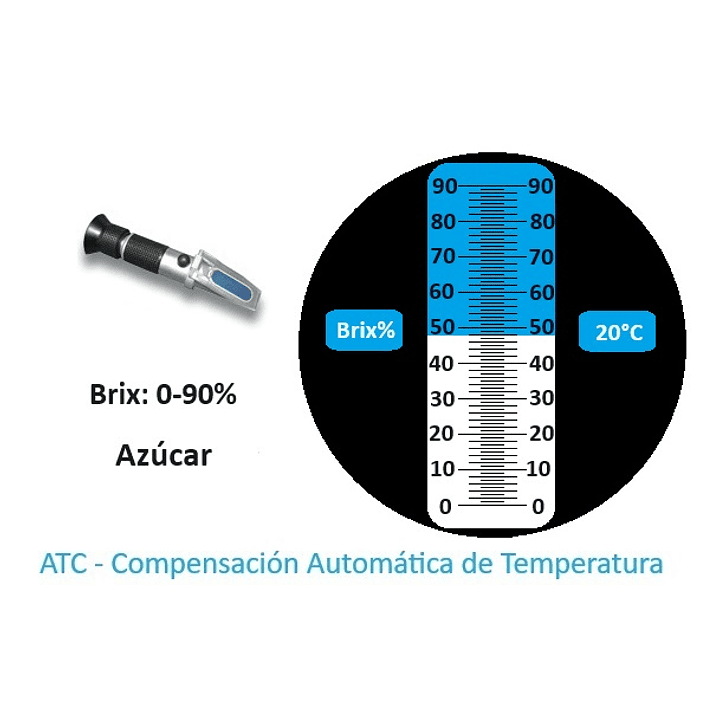 Refractómetro Azúcar Brix: 0-90% con ATC - cod B-90 ATC 1