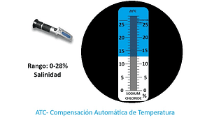 Refractometro Salinidad 0-28% con ATC cod S-28 