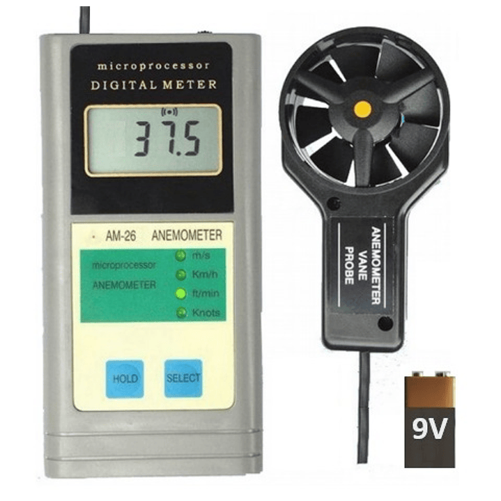 Anemómetro con sensor separado Velocidad de Viento AM26 1