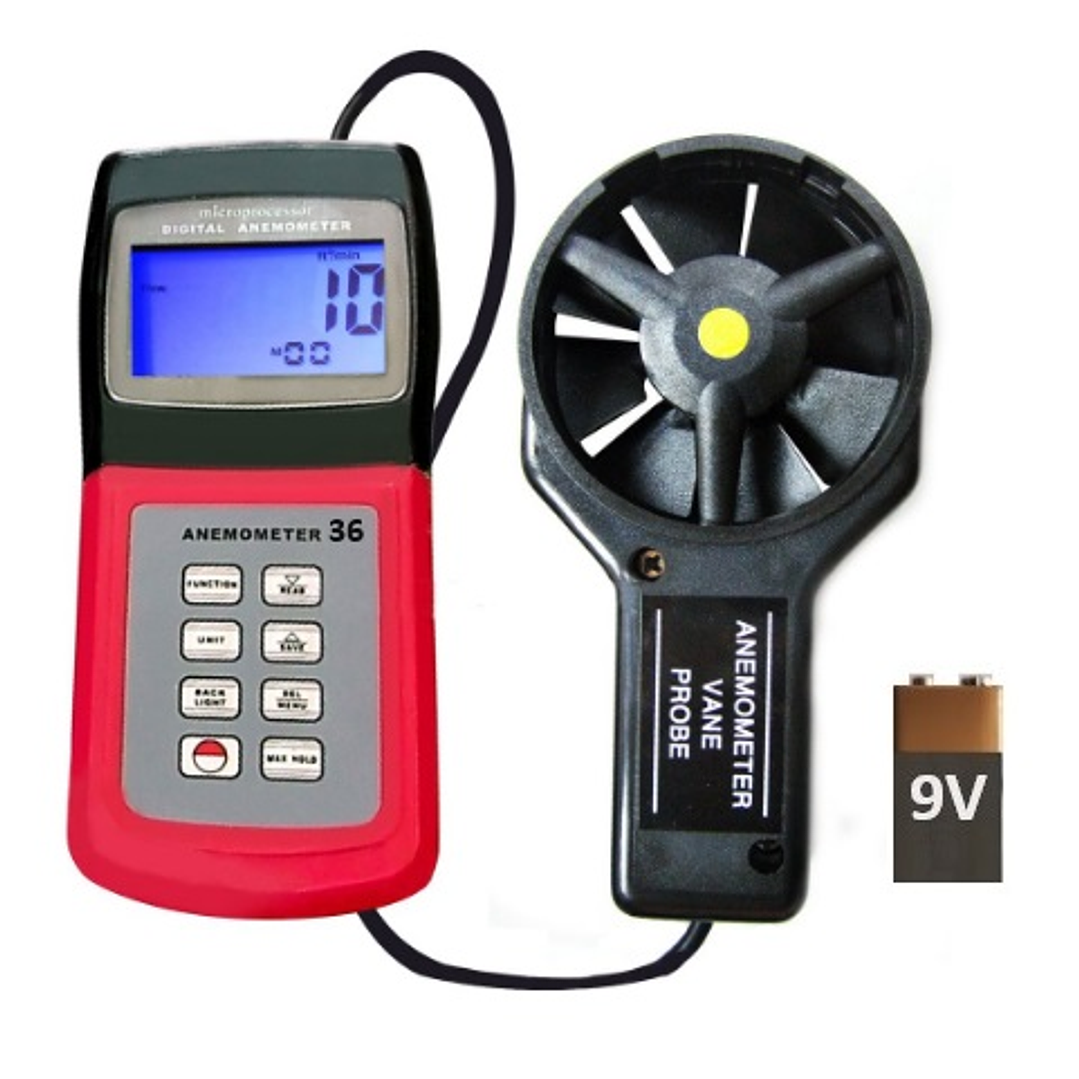 Termo anemómetro Velocidad, Caudal, T° AM 36 1