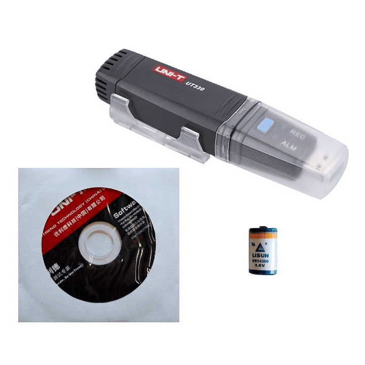 Data Logger Temperatura y Humedad  -40 a 80 °C  0 a 100% HR 60.000 Registros  1