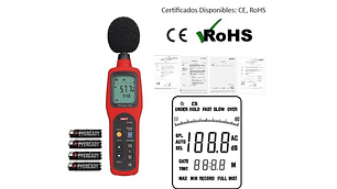 Medidor de Sonido con Registro / Recuperación de datos UT-352