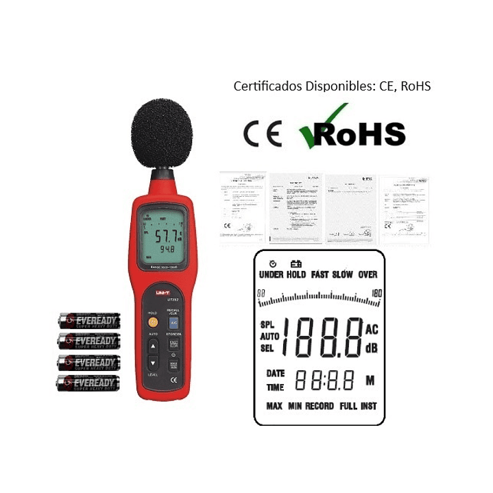 Medidor de Sonido con Registro / Recuperación de datos UT-352 1