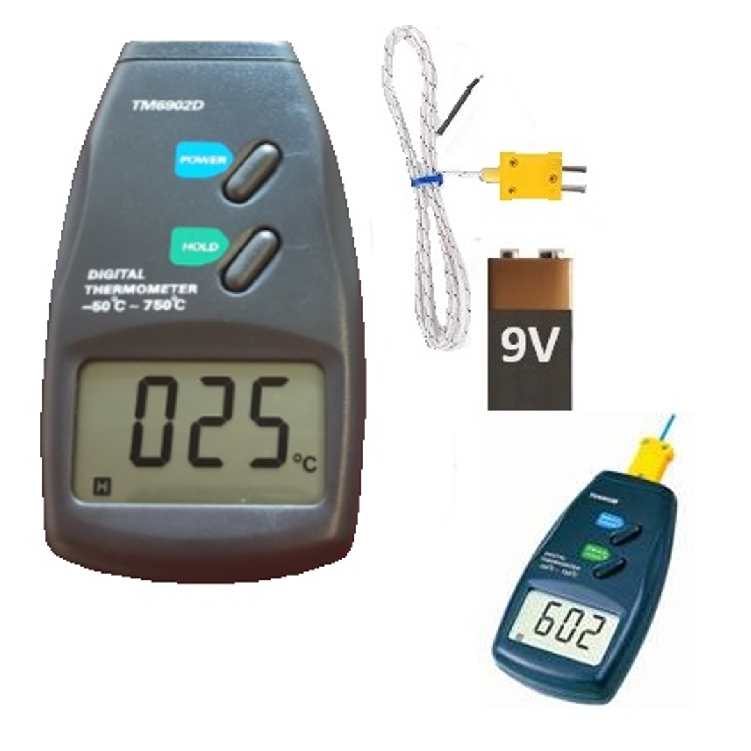 Termómetro Termocupla -50 a 750 °C portátil cod K750 1