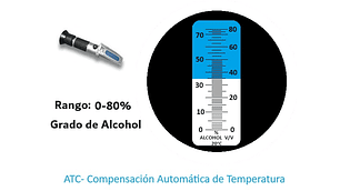 Refractómetro Grado Alcohol 0-80%  W-80ATC