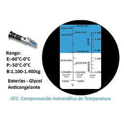 Refractómetro Baterías - Glycol  Anticongelante A-200 ATC