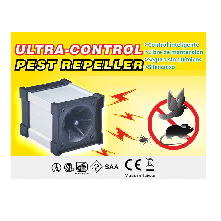 Multi-Repelente ultrasónico Control Total Roedores-Palomas-Murciélagos 740 m2 ULTRA-CONTROL 1