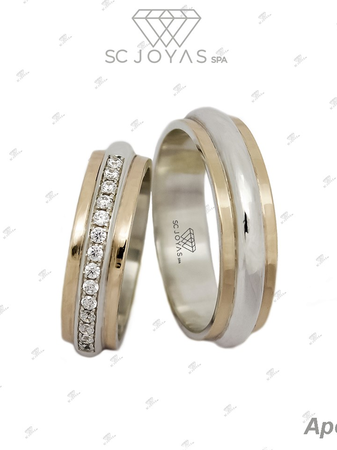 Argollas de Matrimonio en Plata con Oro  1