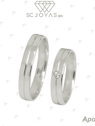 Argollas de matrimonio de Plata 950