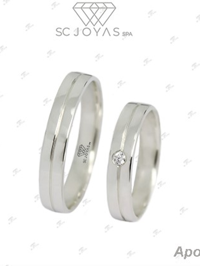 Argollas de matrimonio de Plata 950 1