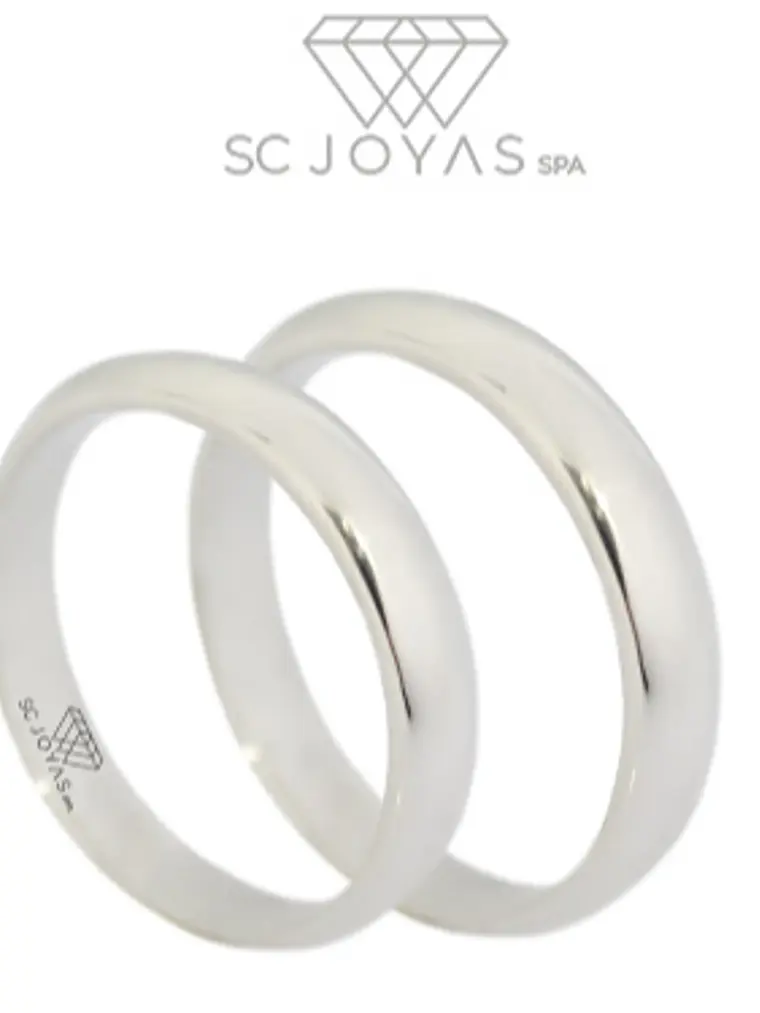 Anillos de Matrimonio o Compromiso en Plata de ley 950 - Par 1