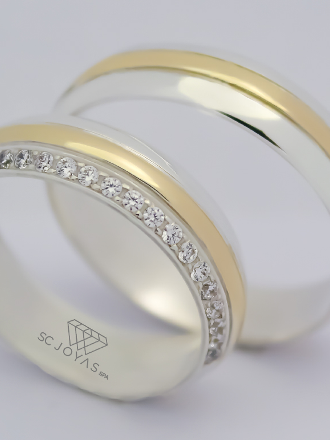 Argollas de Matrimonio en Plata con Oro  1