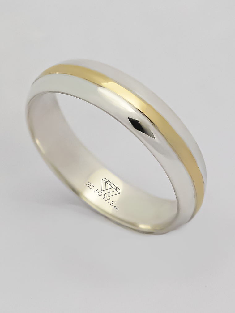 Argollas de Matrimonio en Plata con Oro  2