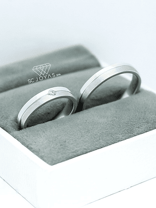 Anillos de Plata de ley 950 - Matrimonio o Compromiso 