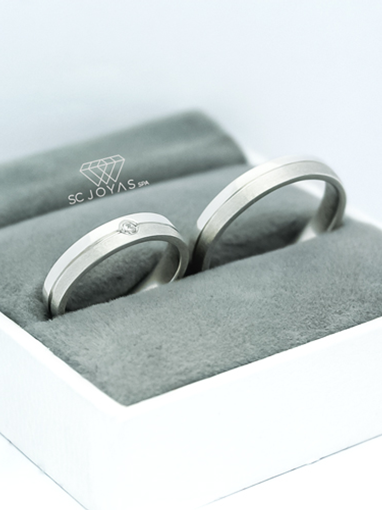 Anillos de Plata de ley 950 - Matrimonio o Compromiso  1