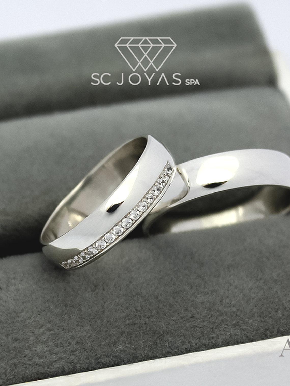 Argollas de matrimonio de Plata ley 950 - Par 1