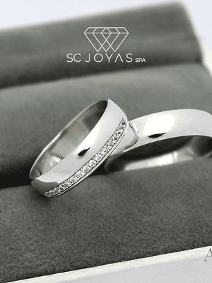 Argollas de matrimonio de Plata ley 950 - Par