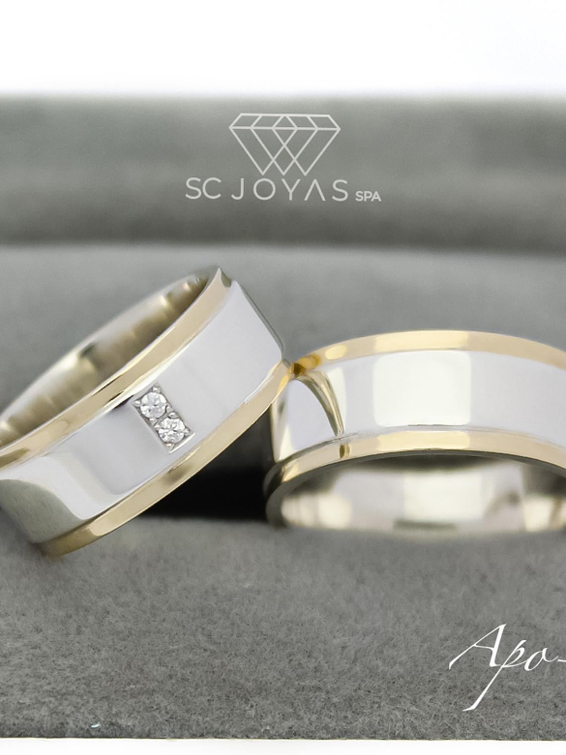 Argollas de Matrimonio Plata con oro 1