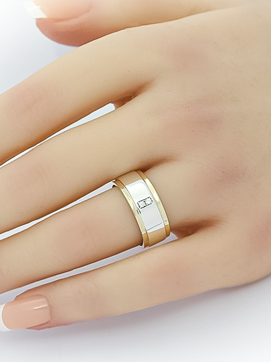 Argollas de Matrimonio Plata con oro 2