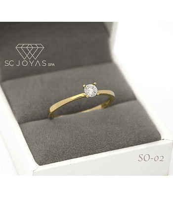 Anillo de Compromiso Oro Amarillo 18k - Moissanita