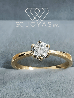 Anillo de Compromiso Oro 18k -  Moissanita