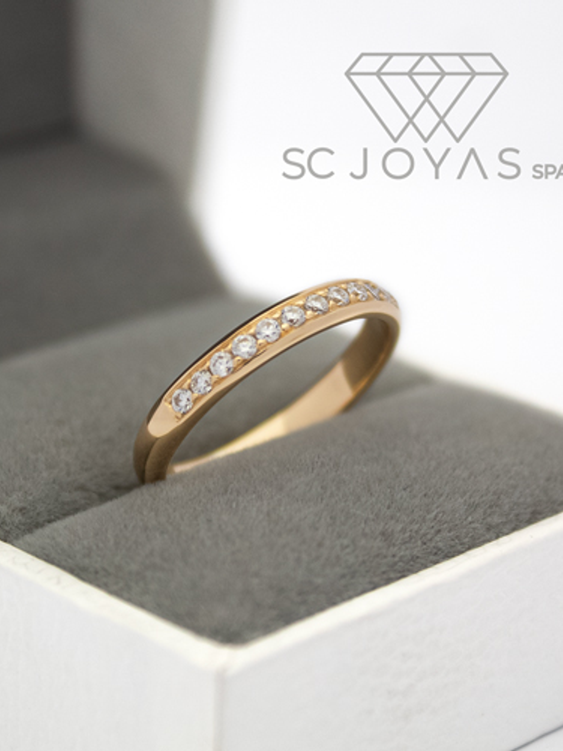 Anillo de Compromiso Oro 18k y Moissanitas 1