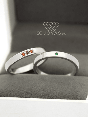 Anillos de Compromiso, ilusiones o promesa con Circonitas - Par