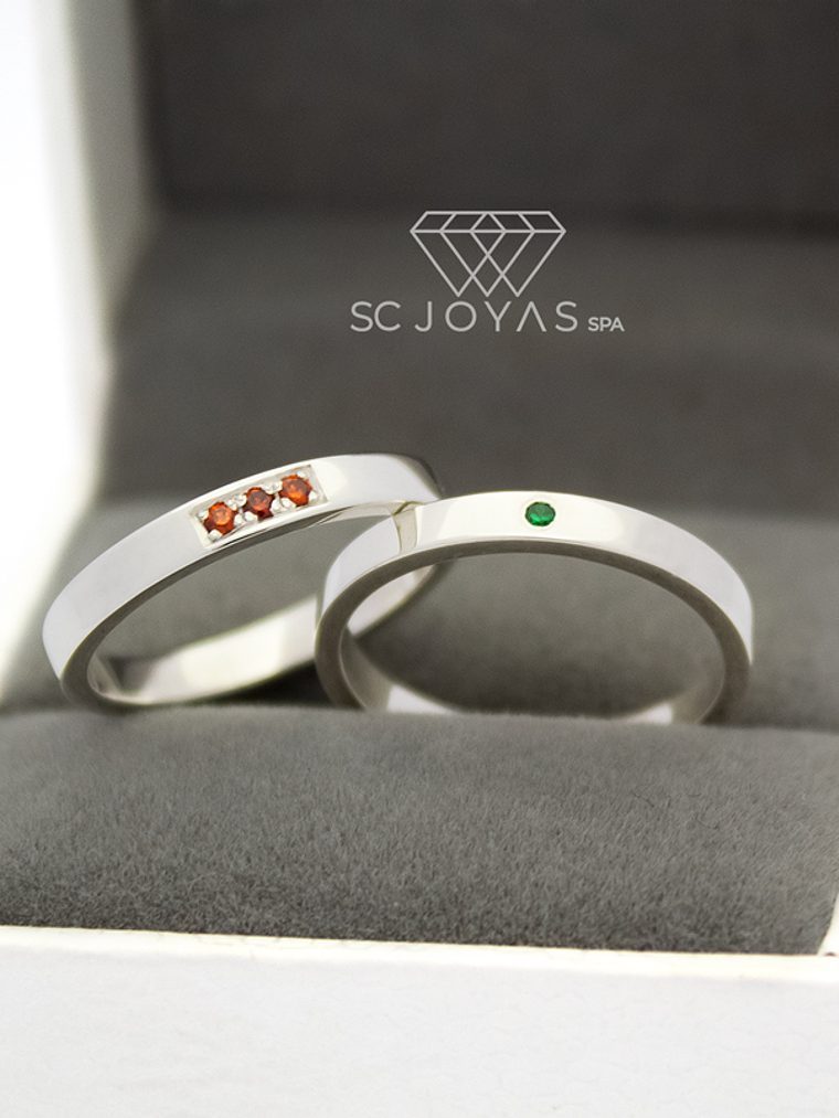 Anillos de Compromiso, ilusiones o promesa con Circonitas - Par 1