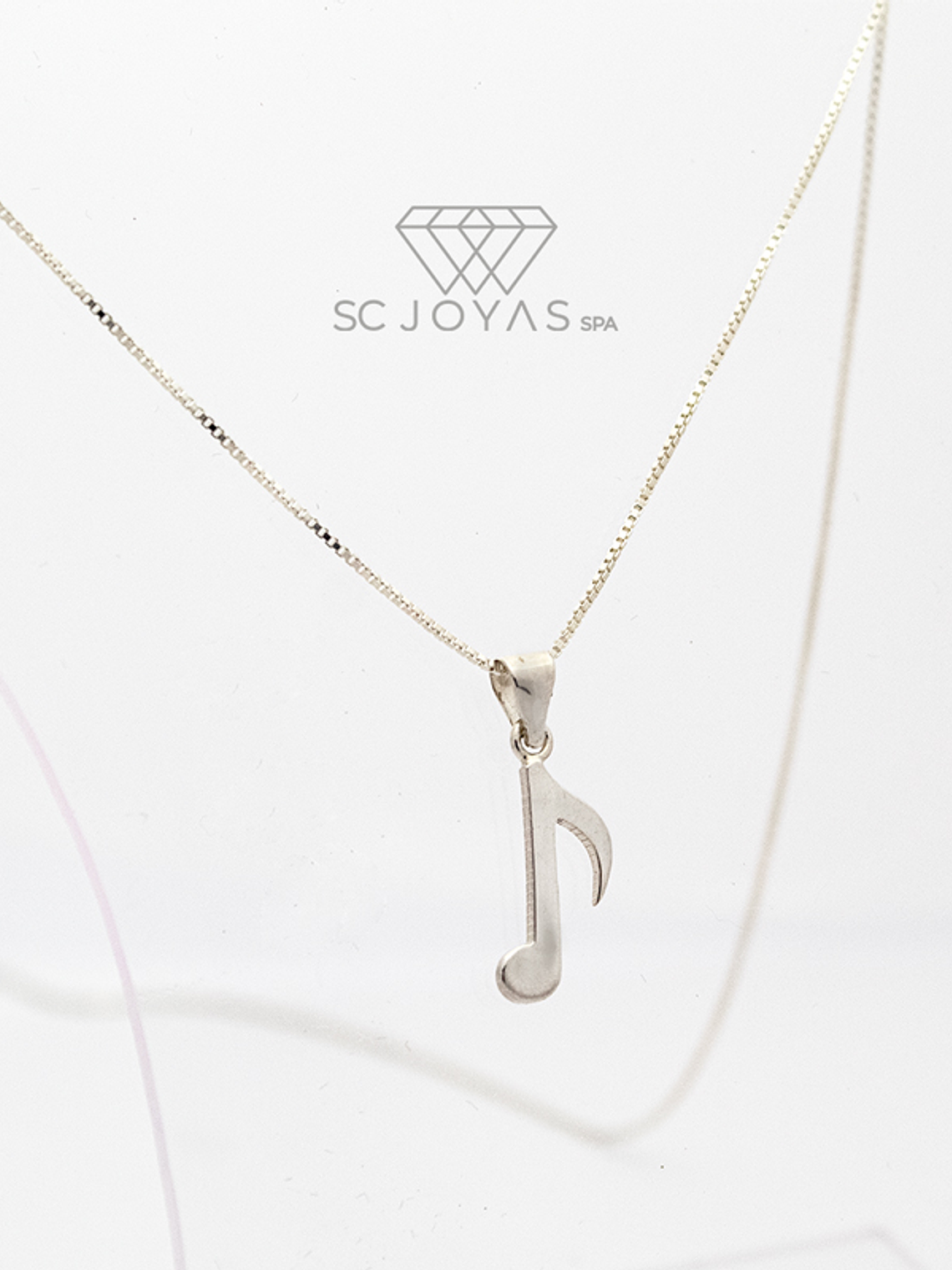 Cadena con Colgante de Plata ley 925 - Nota Musical  1