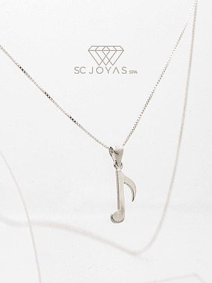 Cadena con Colgante de Plata ley 925 - Nota Musical 